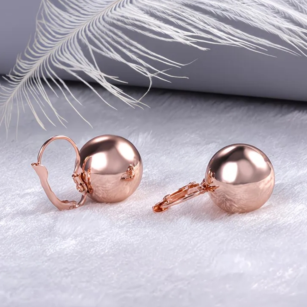 Rose Gold Ball Earrings